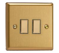 Varilight Double V-Pro Multi-Point Companion Controller - Classic Brushed Brass With Polished Brass Buttons, Jbes002