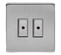 Varilight 2-Gang V-Pro Eclique2 Touch/Remote Control LED Dimmer - Brushed Chrome - JDSE102S