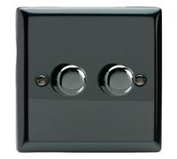 Varilight Double V-Pro Rotary 2-Way Led Dimmer 2 X 0-120W - Classic Iridium With Iridium Knob, Jip252