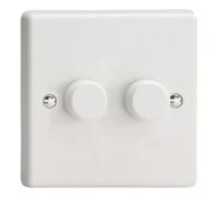 Varilight Double V-Pro Rotary 2-Way Led Dimmer 2 X 0-120W White Plastic With White Knob, Jqp252W