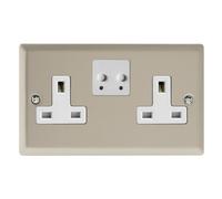 Varilight Double V-Pro Smart Wi-Fi Socket - Classic Satin With White Insert, Xn5Vsw