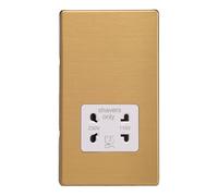 Varilight Dual Voltage Shaver Plug Socket 240V/115V 240V/115V Brushed Brass XDBSSWS