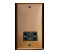 Varilight Dual Voltage Shaver Socket 230V/115V Brushed Bronze