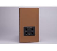Varilight Dual Voltage Shaver Socket 230V/115V Brushed Bronze
