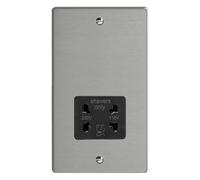 Varilight Dual Voltage Shaver Socket 230V/115V Brushed Steel