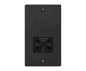 Varilight Dual Voltage Shaver Socket 230V/115V Matt Black