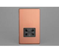 Varilight Dual Voltage Shaver Socket - Premium Brushed Copper Finish For Luxurious Bathrooms