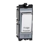 Varilight Engraved 20A 1-Way Double Pole Switch 'Fridge Freezer' PowerGrid Chrome - G201DC.FF