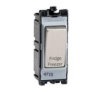 Varilight Engraved 20A 1-Way Double Pole Switch 'Fridge Freezer' PowerGrid Steel - G201DS.FF