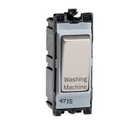 Varilight Engraved 20A 1-Way Double Pole Switch 'Washing Machine' PowerGrid Steel - G201DS.WM