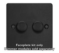 Varilight Es 2-Gang Matrix Kit For Rotary Dimmers Matt Black Wde2.mb - Double Module Rotary Dimmer Plate