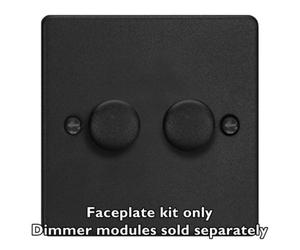Varilight Es 2-Gang Matrix Kit For Rotary Dimmers Matt Black Wde2.mb - Double Module Rotary Dimmer Plate