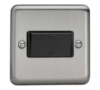 Varilight Classic Fan Isolating Switch 3 Pole with Black Inserts - Matt Chrome - XSFIB