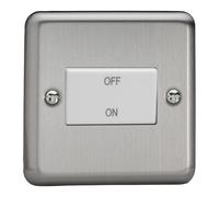 Varilight Classic Fan Isolating Switch 3 Pole with White Inserts - Matt Chrome - XSFIW