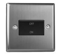 VARILIGHT Brushed Steel Classic 10A Fan Isolating Switch (3 Pole) XTFIB