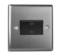 VARILIGHT Brushed Steel Classic 10A Fan Isolating Switch (3 Pole) XTFIB
