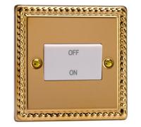 Varilight Fan Isolator Switch - Classic Georgian Brass With White Rocker, Xgfiw