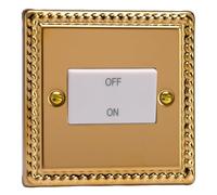 XGFIW Varilight Classic Georgian Brass Fan Isolator Switch White Insert