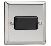 Varilight Fan Isolator Switch - Classic Mirror Chrome With Black Rocker, Xcfib