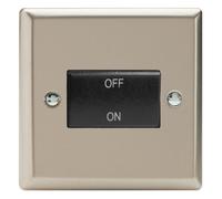 Varilight Fan Isolator Switch - Classic Satin With Black Rocker, Xnfib