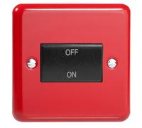 Varilight Fan Isolator Switch - Lily Pillar Box Red With Black Rocker, Xyfib.pr