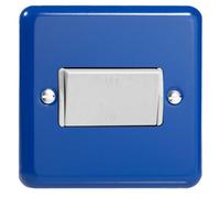 Varilight Fan Isolator Switch - Lily Reflex Blue With White Rocker, Xyfiw.rb