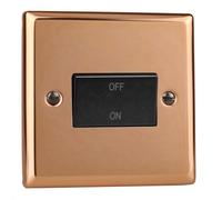Varilight Fan Isolator Switch - Urban Polished Copper With Black Rocker, Xyfib.cu