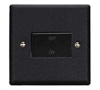 Varilight Fan Isolator Switch XYFIB.MB - Urban/Vogue Matt Black with Black Rocker