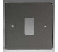 Varilight Flat Plate Powergrid Iridium Black 1-Gang Faceplate