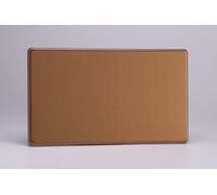 Varilight Flat Plate Screwless Brushed Bronze Double Blank Plate