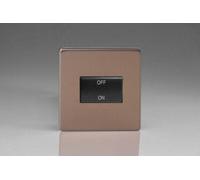 Varilight Flat Plate Screwless Brushed Bronze Fan Isolator Switch