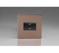 Varilight Flat Plate Screwless Brushed Bronze Fan Isolator Switch