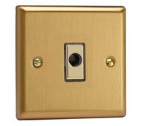 Varilight Flex Outlet Plate - Classic Brushed Brass With Polished Brass Insert, Xbfod