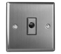 Varilight Flex Outlet Plate - Classic Brushed Steel With Brushed Steel Insert, Xtfod