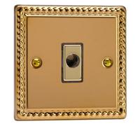 Varilight Flex Outlet Plate - Classic Georgian Brass With Polished Brass Insert, Xgfod