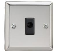 Varilight Flex Outlet Plate - Classic Mirror Chrome With Black Insert, Xcfob