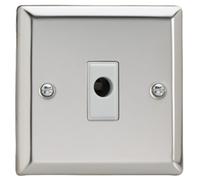 Varilight Flex Outlet Plate - Classic Mirror Chrome With White Insert, Xcfow