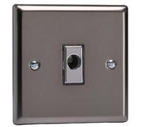 Varilight Flex Outlet Plate - Classic Pewter With Chrome Insert, Xrfod