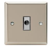 Varilight Flex Outlet Plate - Classic Satin With Chrome Insert, Xnfod
