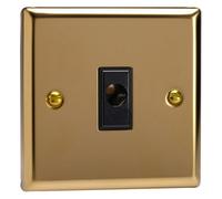 Varilight Flex Outlet Plate - Classic Victorian Brass With Black Insert, Xvfob