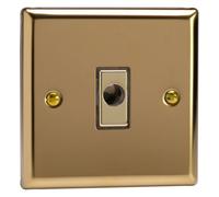 Varilight Flex Outlet Plate - Classic Victorian Brass With Polished Brass Insert, Xvfod