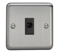 Varilight XSFOB Matt Chrome Flex Outlet Plate Black Inserts