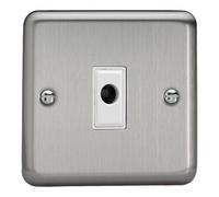 Varilight Flex Outlet Plate - Value Matt Chrome With White Insert, XSFOW