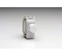 Varilight 2-Way Push-On/Off Rotary LED Dimmer GJP100W - 0-100W, Max 10 LEDs, 1 Grid Space, White PVC