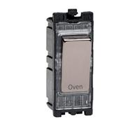 Varilight Iridium Black Powergrid Engraved 20 Amp 1-Way Double Pole Switch 'oven'