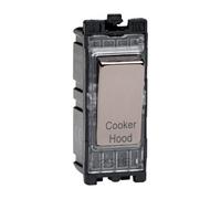 Varilight Iridium Black Powergrid Engraved Module 20 Amp 1-Way Double Pole Switch 'cooker Hood'