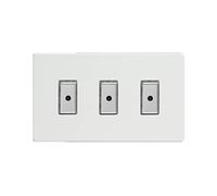 Varilight JDQE103S Dimmer Switch 3 Gang Premium White