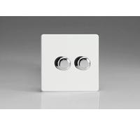 Varilight JDQP252S Leading & Trailing Edge Premium White 2-Gang Varilight White