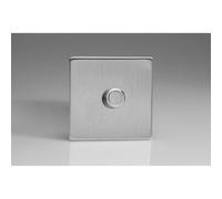 Varilight JDSP401S Leading & Trailing Edge 1-Gang Brushed Steel, 86x86x48mm in Grey Varilight Grey