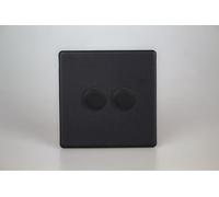 Varilight JDYP252S.MB V-Pro Dimmer, Urban Screwless Matt Black, 120w Max, 2-Gang, 2-Way